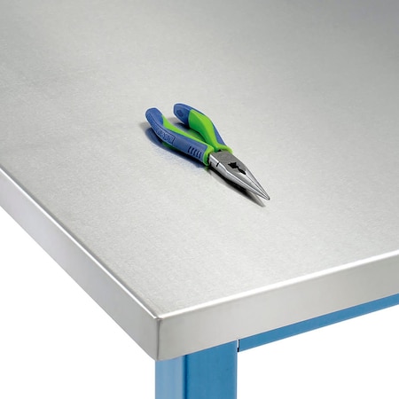 Global Industrial Workbench Top, Stainless Steel Square Edge, 72W x 36D x 1-1/2 Thick B835920